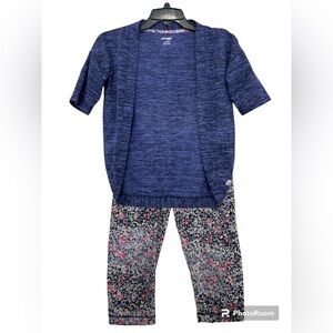 Short Sleeve Open Cardigan with leggings size S 7/8